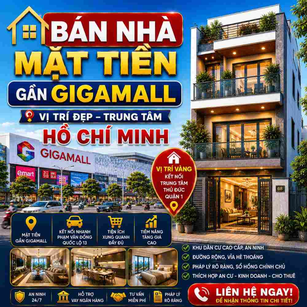 Bán Nhà Mặt Tiền Gần Gigamall, Khu Vực Kinh Doanh Sôi Động