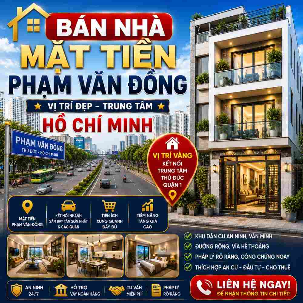 Bán Nhà Mặt Tiền Phạm Văn Đồng, Vị Trí Kinh Doanh Đắc Địa