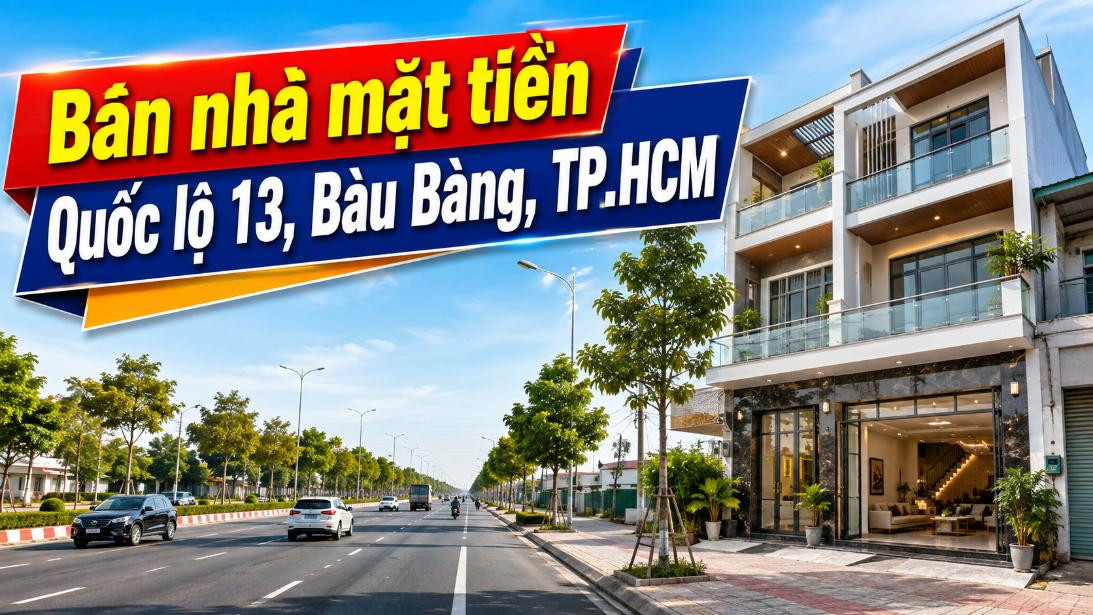 Bán nhà mặt tiền Quốc lộ 13, Bàu Bàng, vị trí kinh doanh đẹp
