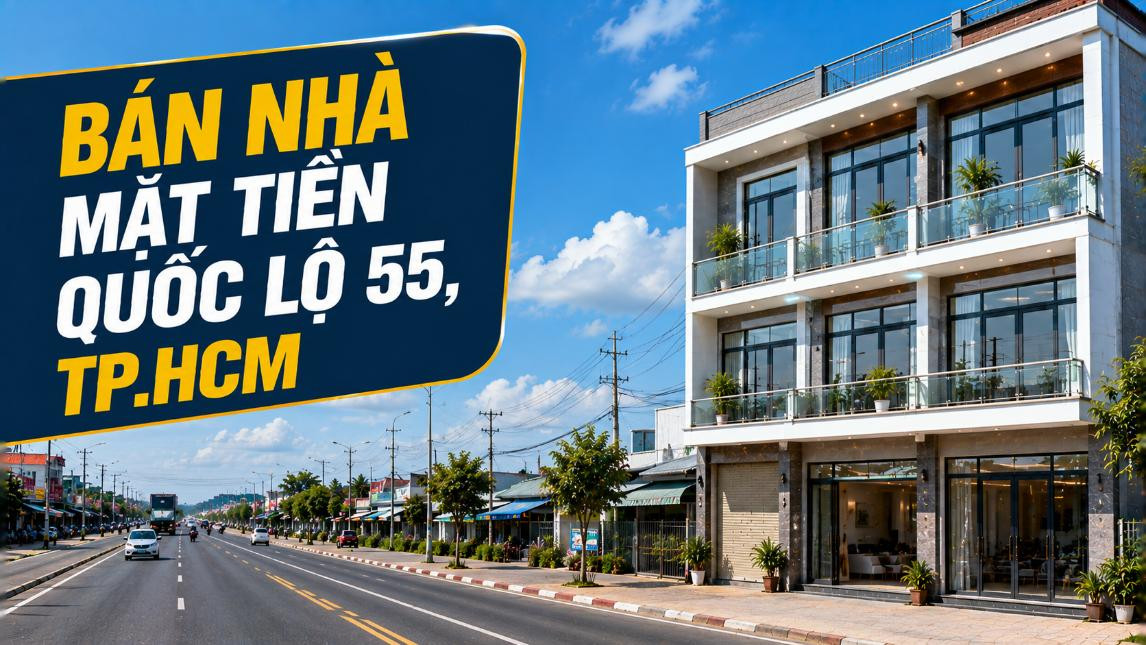 Bán nhà mặt tiền Quốc lộ 55, thuận tiện kinh doanh