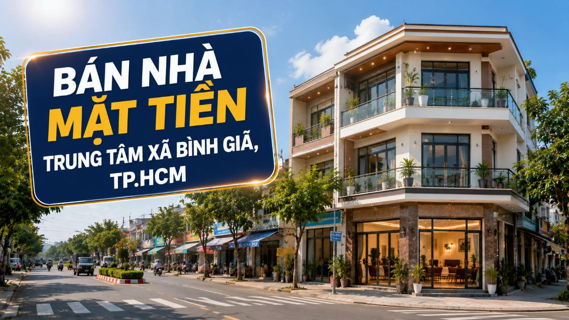 Bán nhà mặt tiền trung tâm Bình Giã, thuận lợi kinh doanh