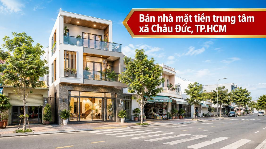 Bán nhà mặt tiền trung tâm Châu Đức, thuận lợi kinh doanh