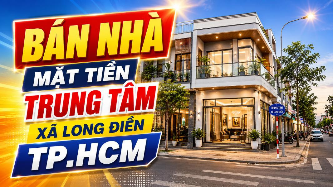 Bán nhà mặt tiền trung tâm Long Điền, thuận lợi kinh doanh
