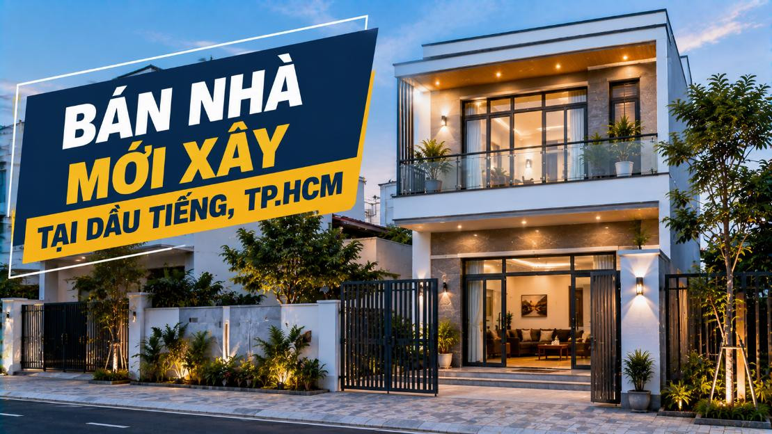 Bán nhà mới xây tại Dầu Tiếng, thiết kế tiện nghi