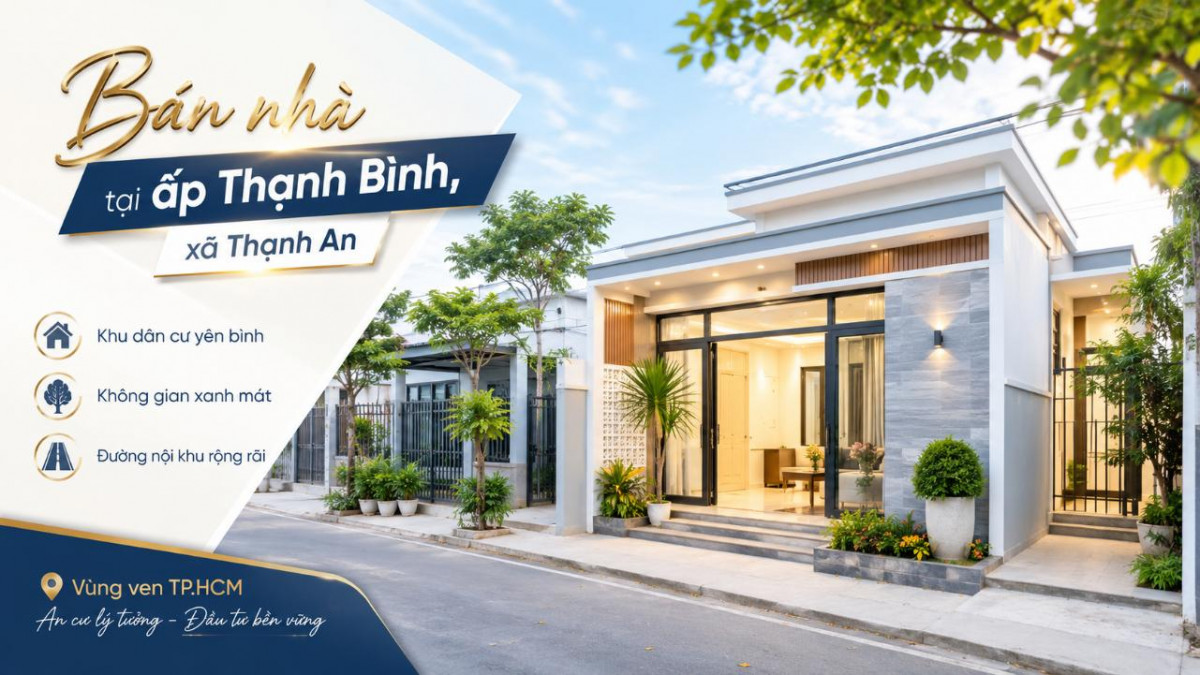 Bán nhà tại ấp Thạnh Bình, xã Thạnh An, TP.HCM