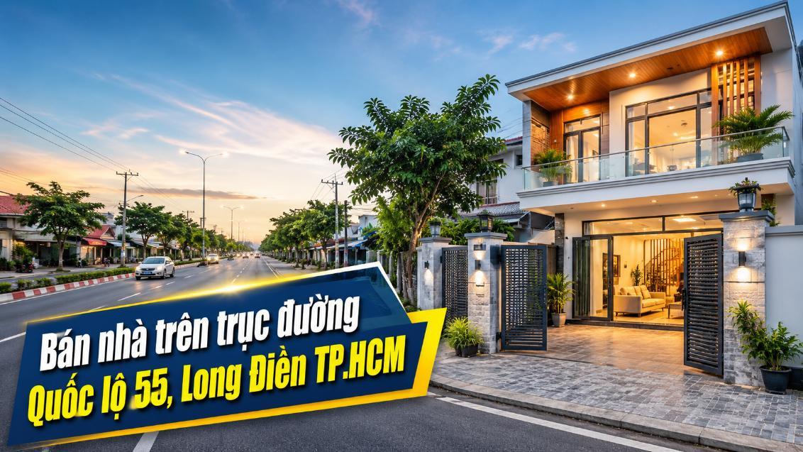 Bán nhà trên trục đường Quốc lộ 55, Long Điền