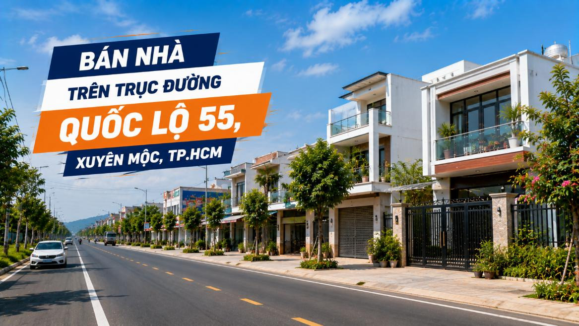 Bán nhà trên trục đường Quốc lộ 55, Xuyên Mộc