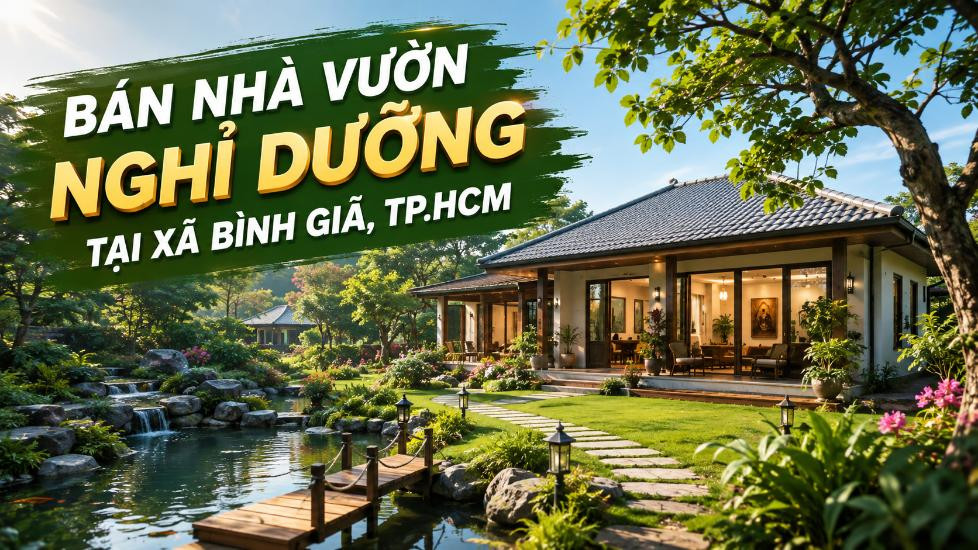 Bán nhà vườn nghỉ dưỡng Bình Giã, không gian yên tĩnh