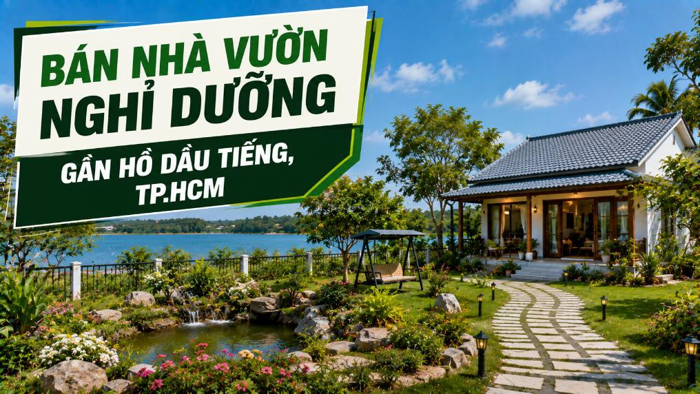 Bán nhà vườn nghỉ dưỡng gần Hồ Dầu Tiếng HCM, yên tĩnh