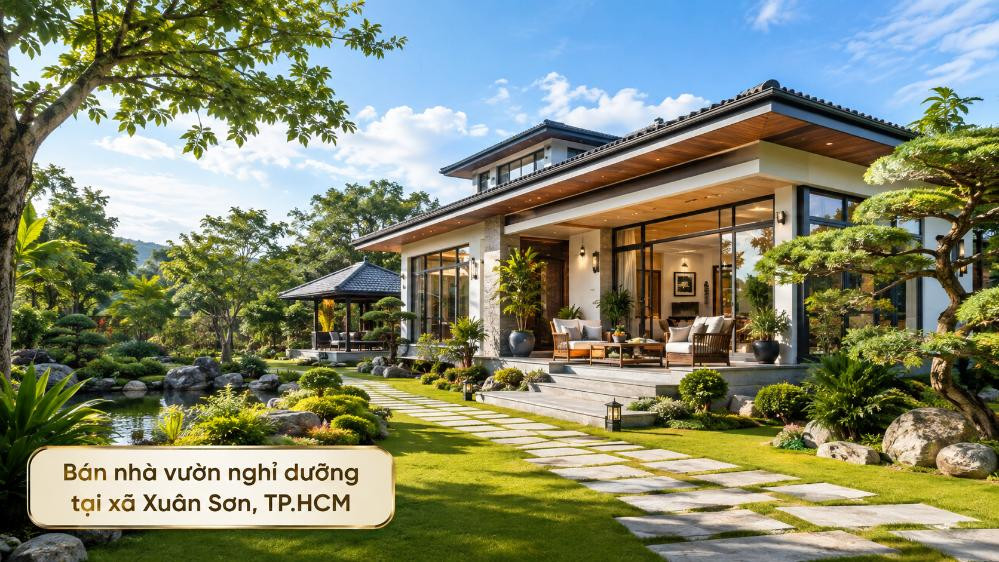 Bán nhà vườn nghỉ dưỡng Xuân Sơn, không gian yên tĩnh