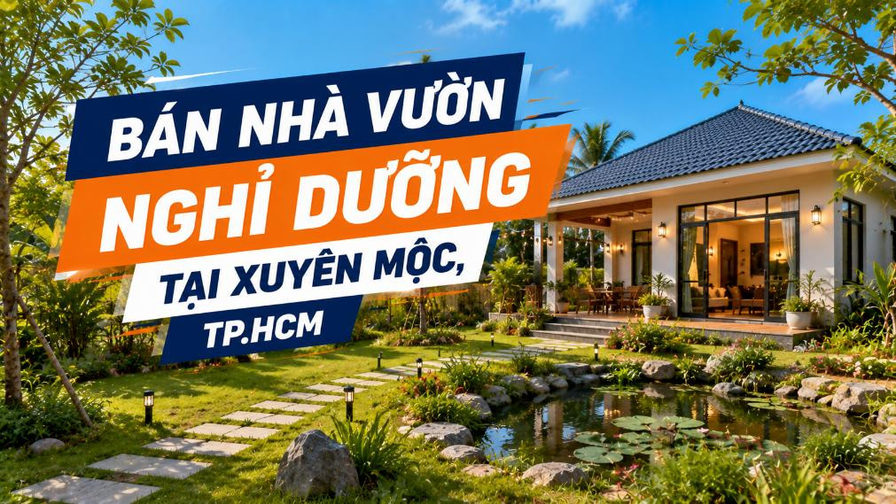 Bán nhà vườn nghỉ dưỡng Xuyên Mộc, rộng rãi và yên tĩnh