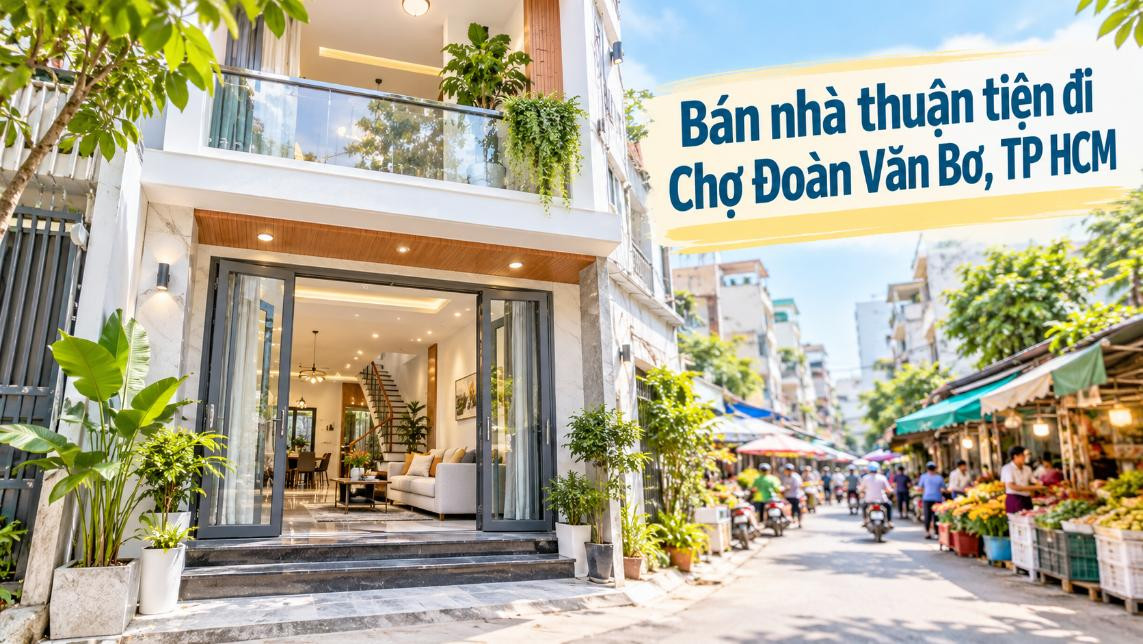 Bán nhà Xóm Chiếu thuận tiện đi Chợ Đoàn Văn Bơ, tiện kinh doanh